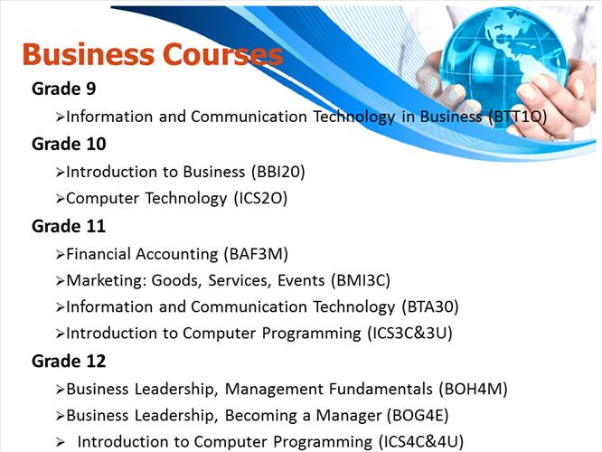 Business Courses at a Glance
