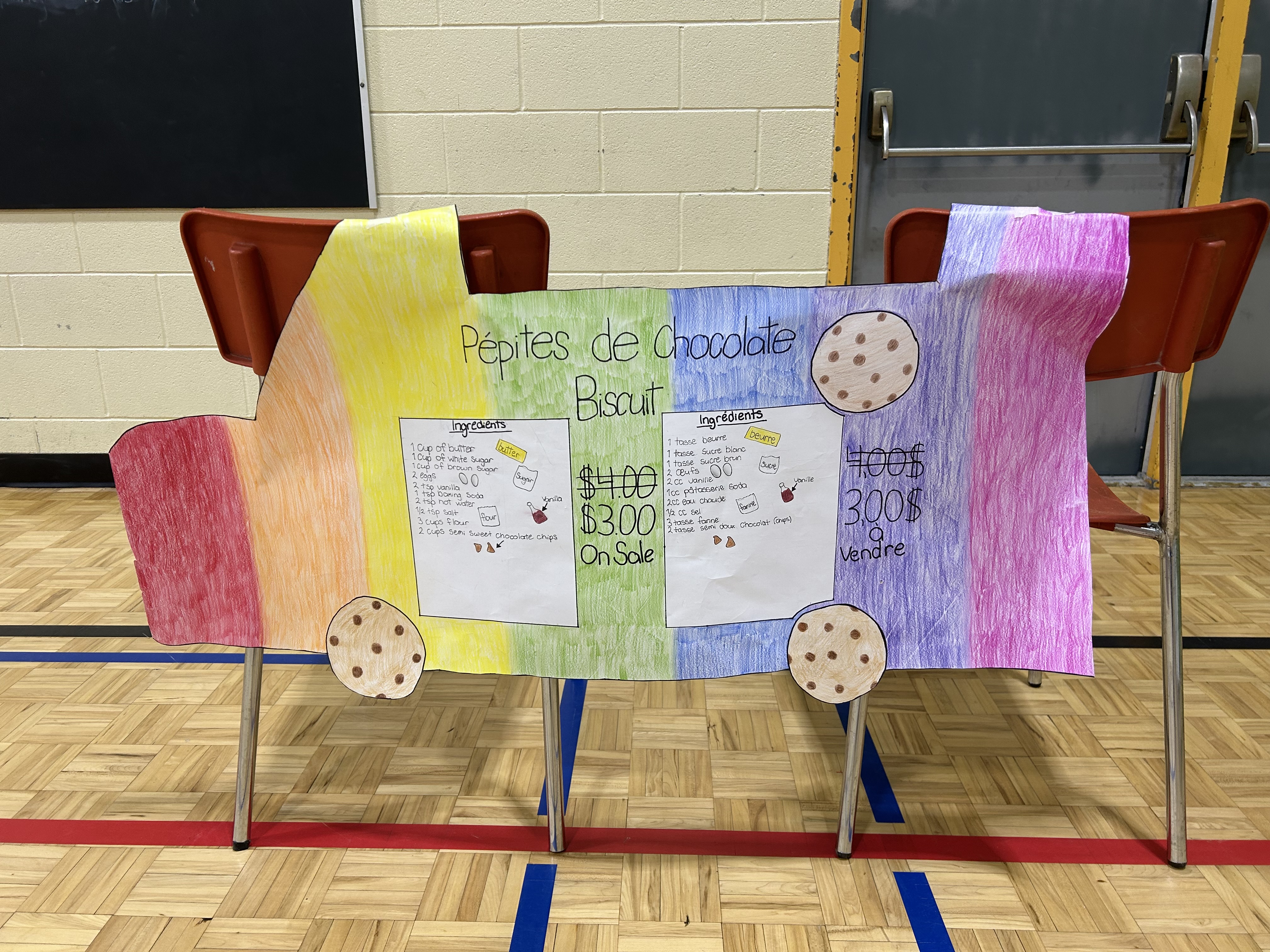 pepites de chocolate biscuit was on of the many colourful food trucks that were in the gym.