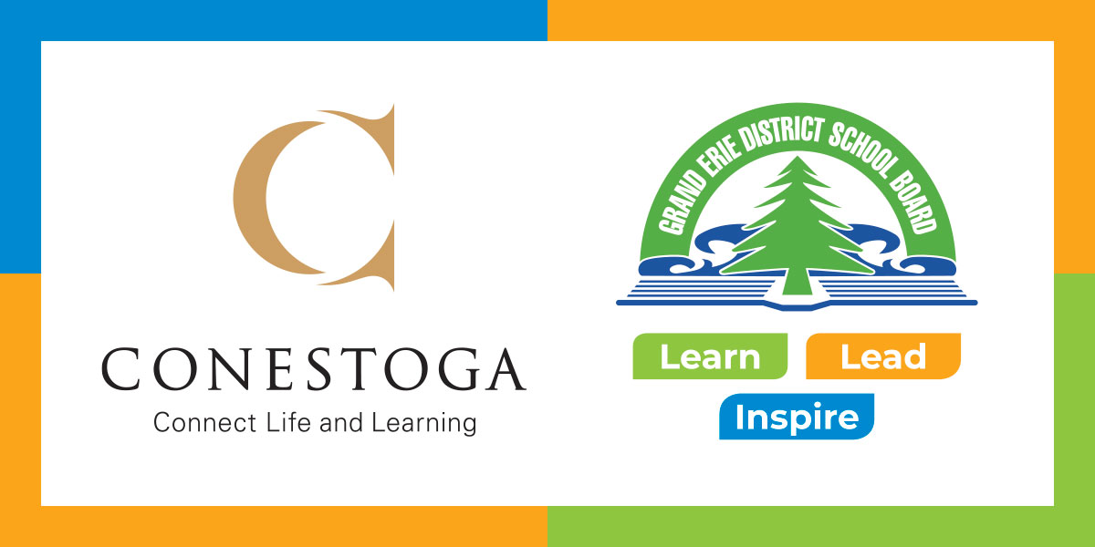 Logos of Conestoga College and Grand Erie District School Board