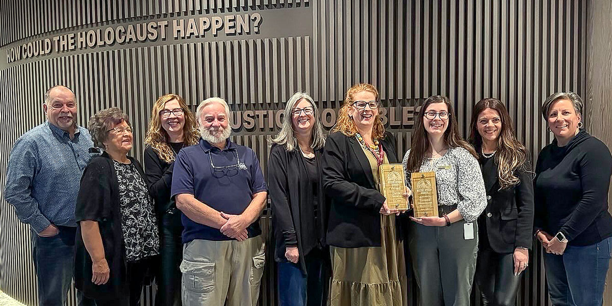 Trustees and Director of Education, JoAnna Roberto, with Carrie Shwartz from the Toronto Holocaust Museum