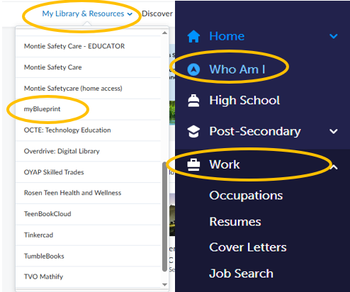 Screenshot showing the navigation path in Brightspace. Select 