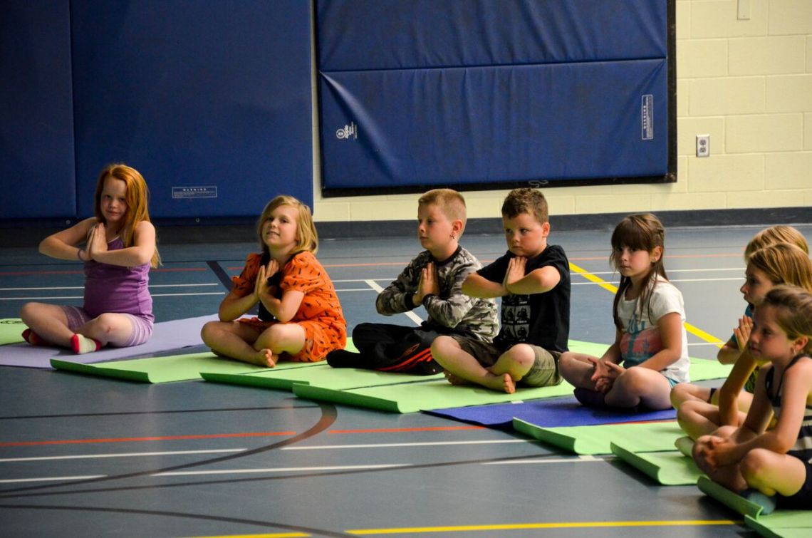 Children doing yoga