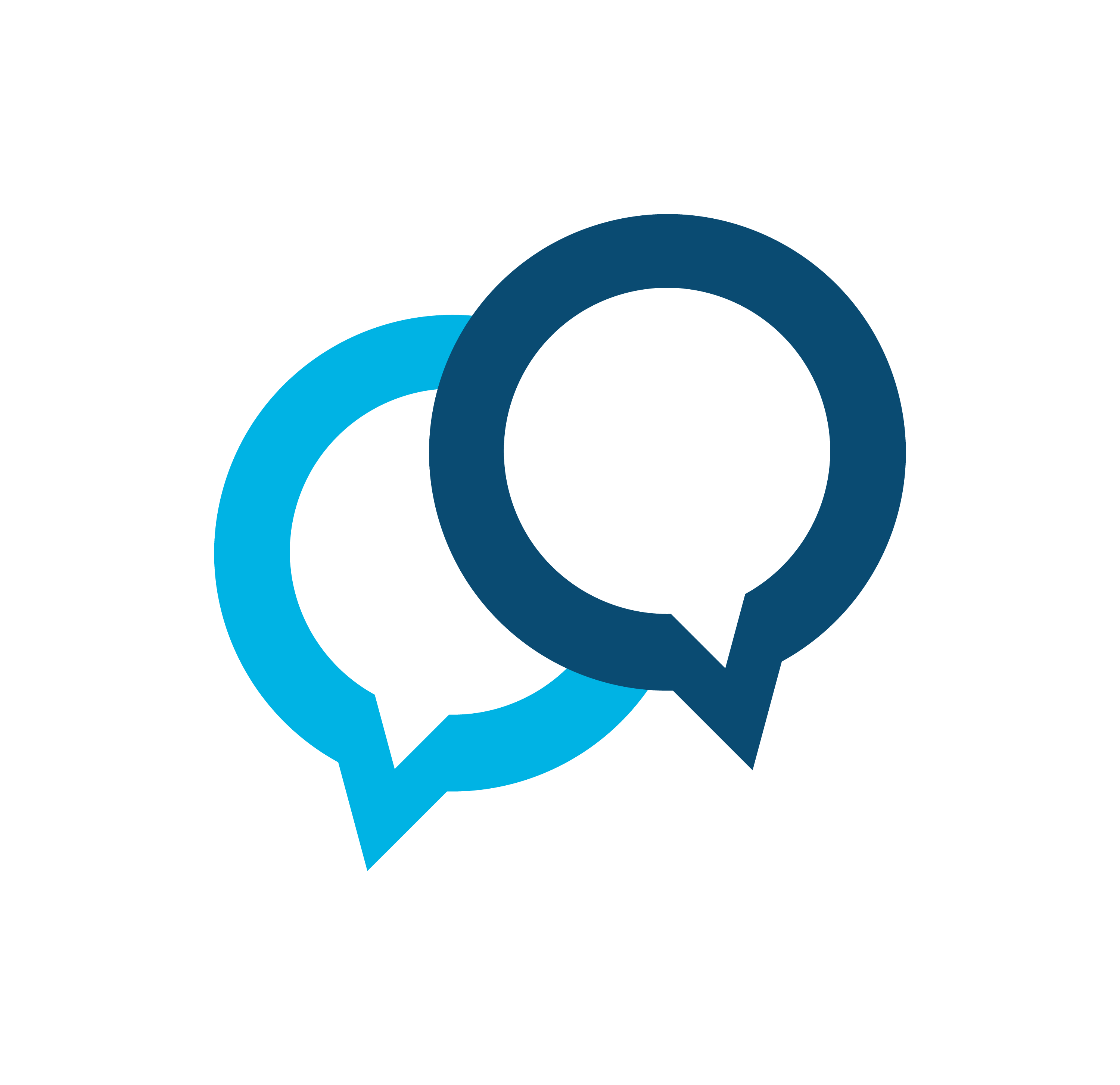 Two blue dialogue icons.