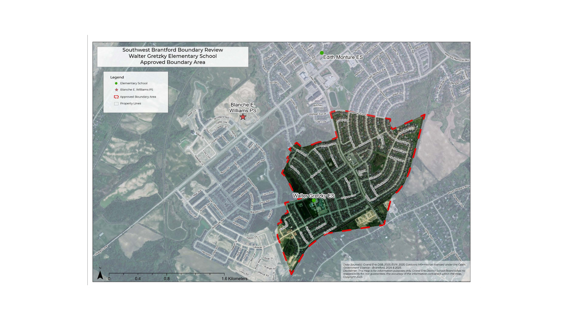 Walter Gretzky Elementary School Approved Boundary Area