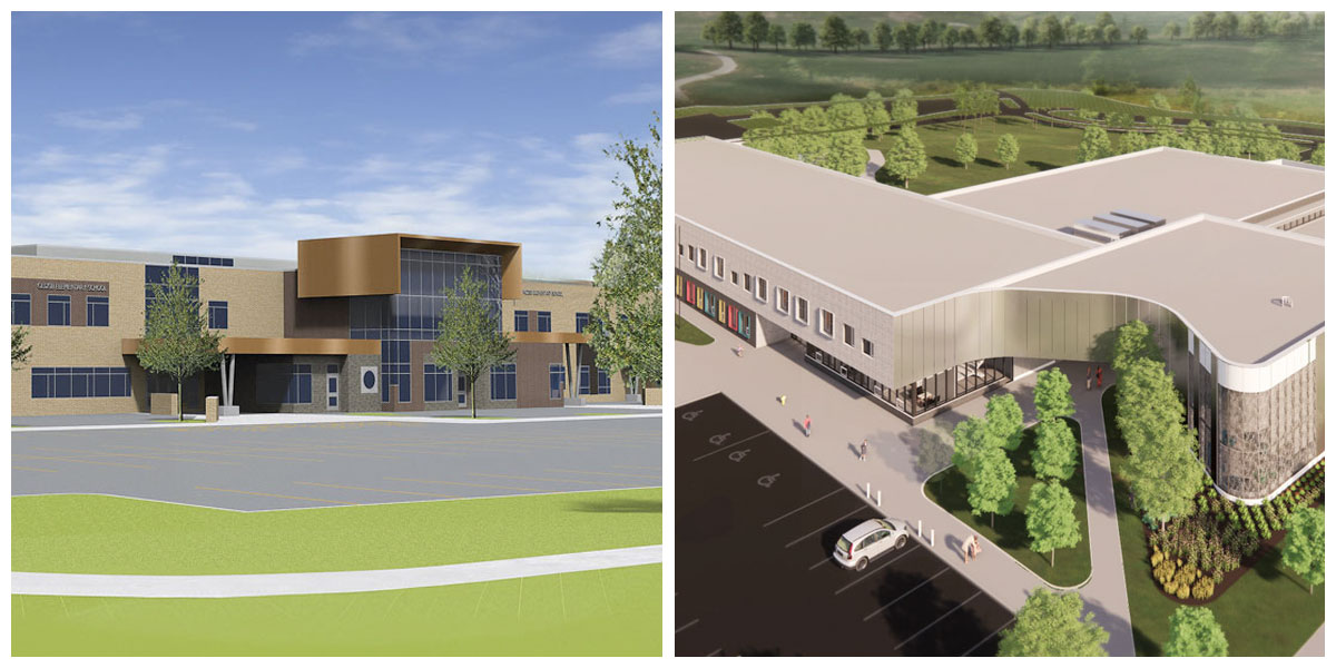 An artist's rendering of Grand Erie's new West Brant school