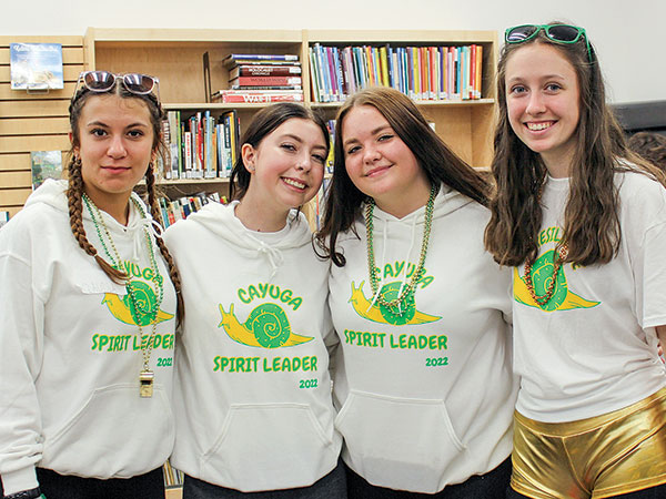 Happy Students in school spirt shirts.