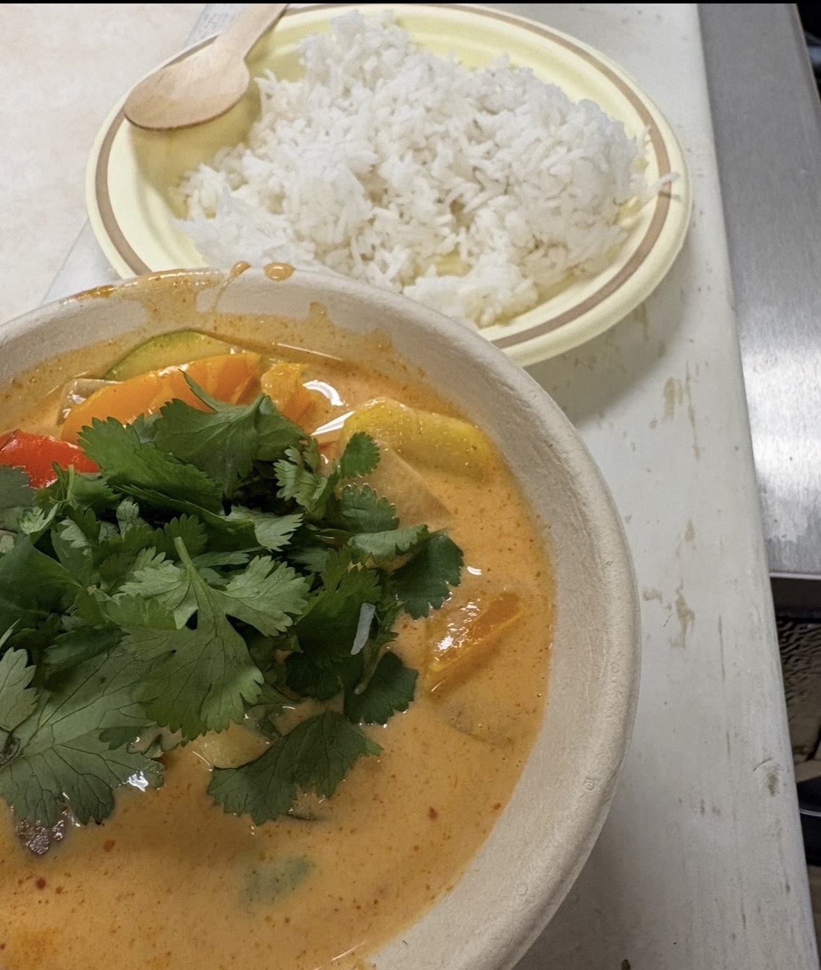 Curry and rice dish