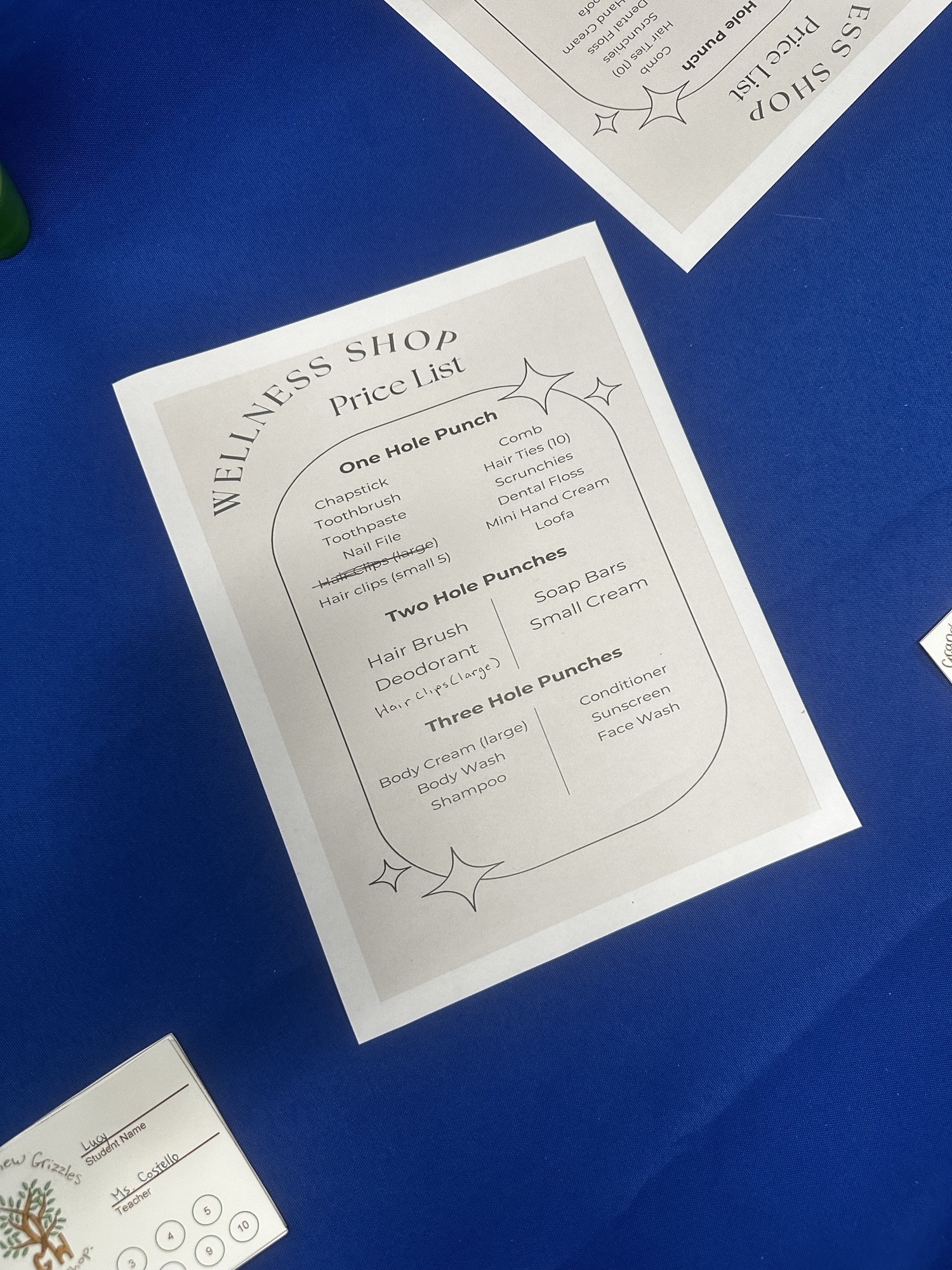 Wellness Tuck Shop Punch Card