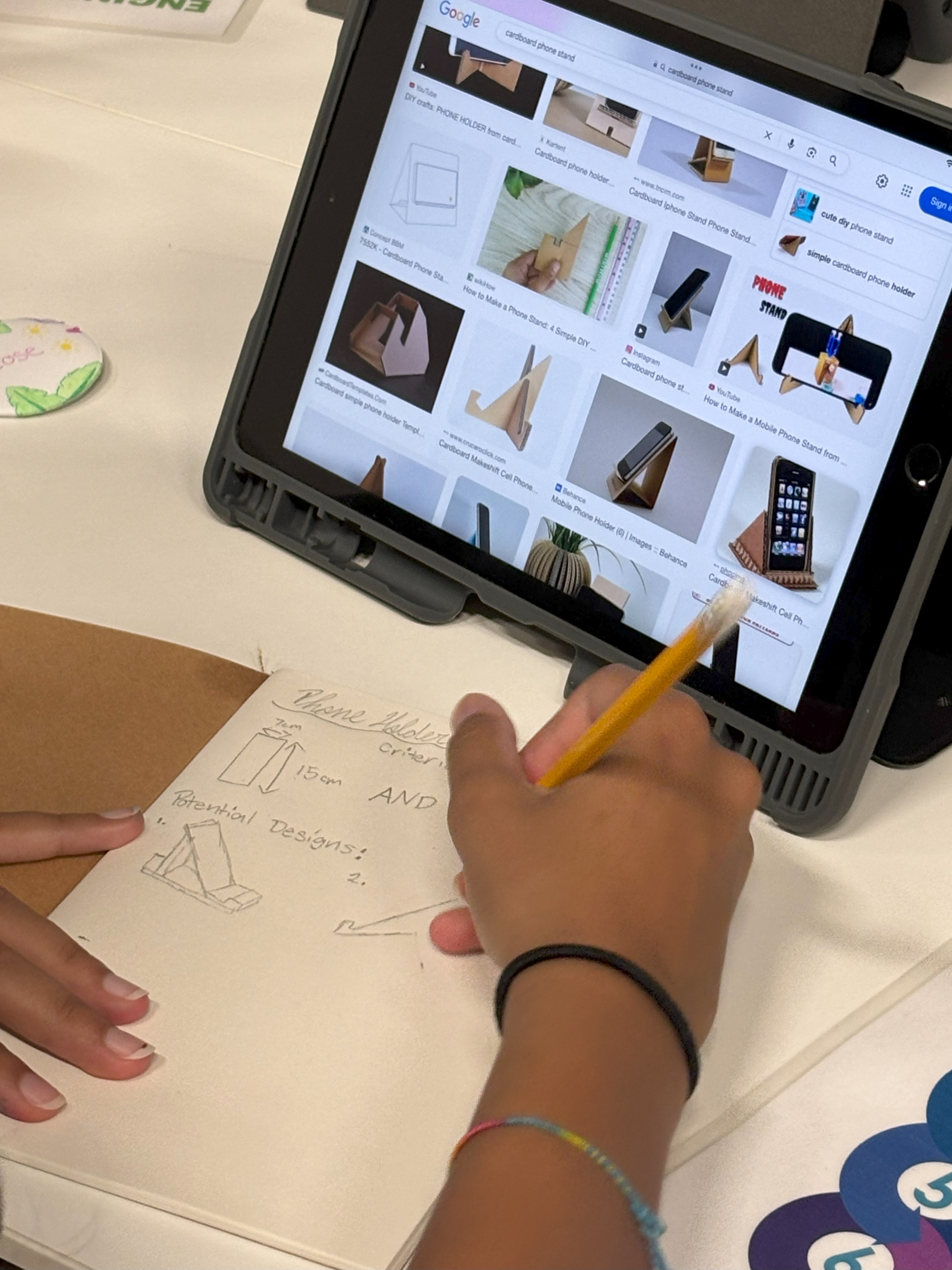 InnovateHer Camp mockup drawings