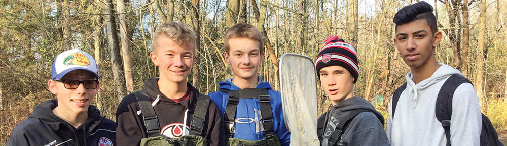 Pauline Johnson Collegiate secondary students on a field trip in the fall