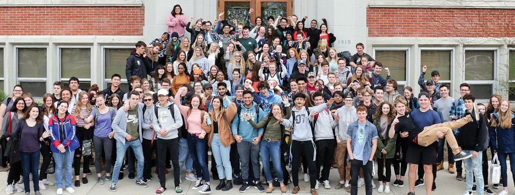 Students standing outside BCI