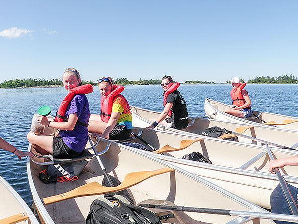 Students in boats