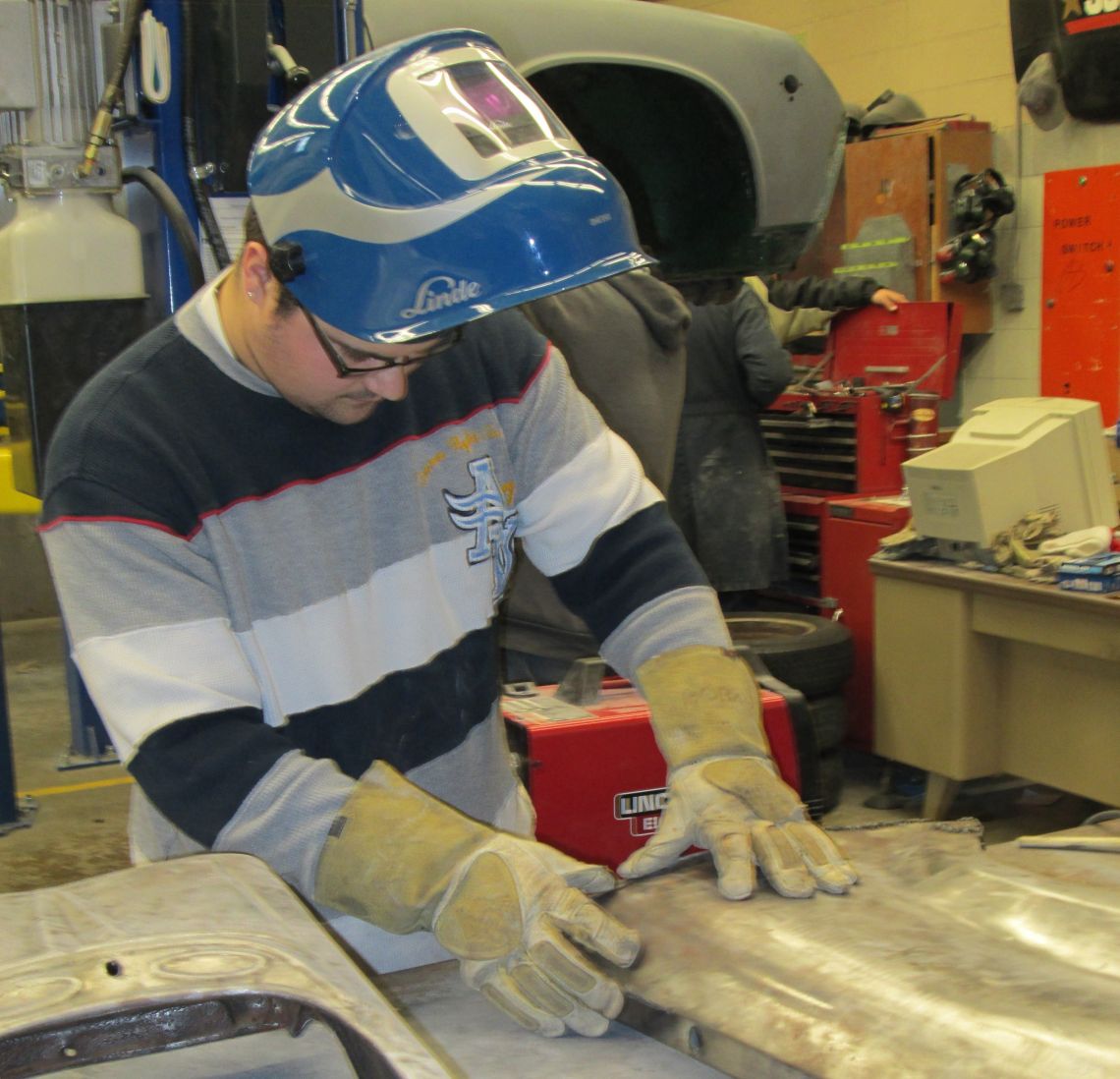 Person preparing something to weld