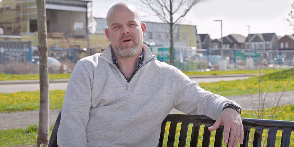 Mark Fraser outside Grand River Public School