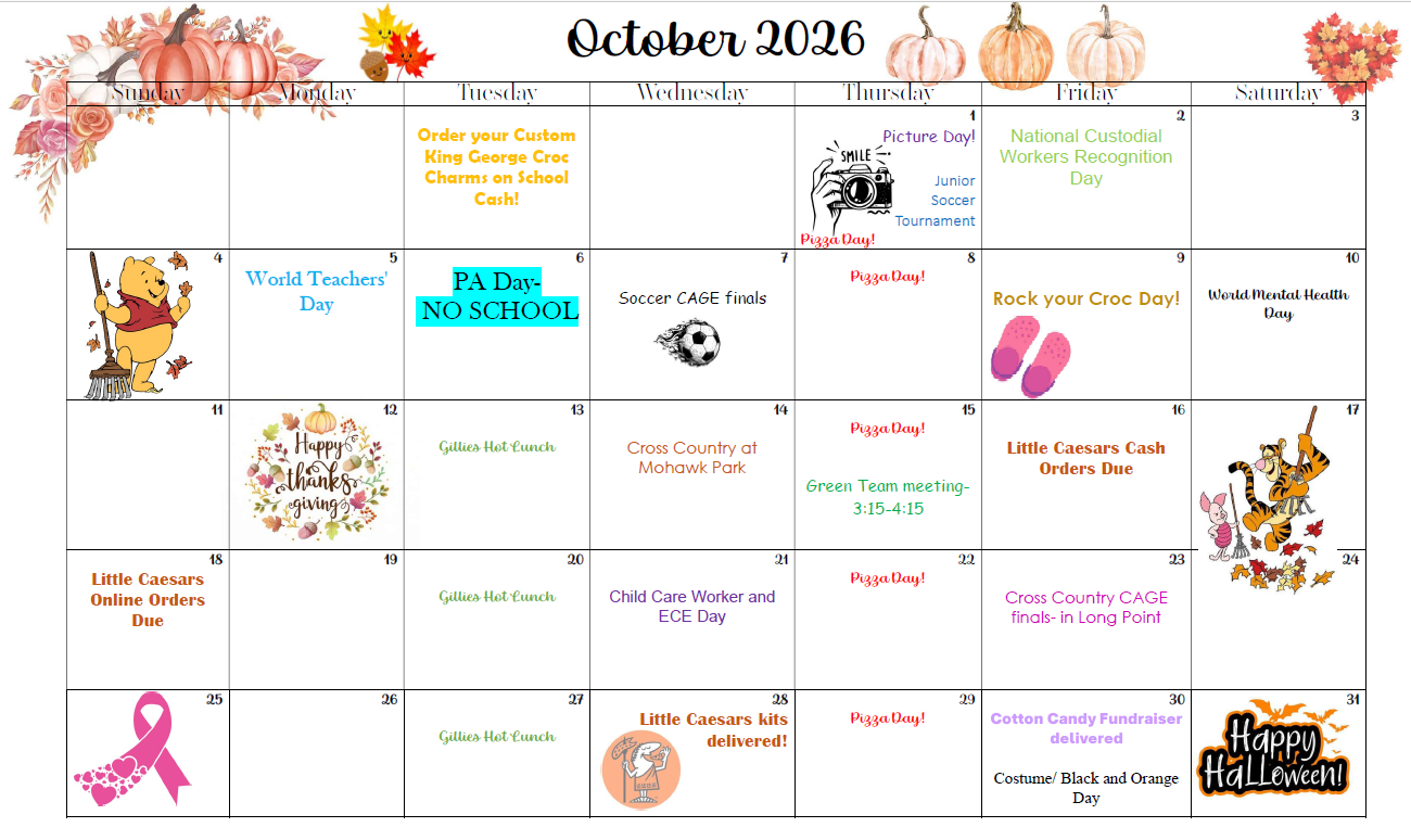 October Calendar