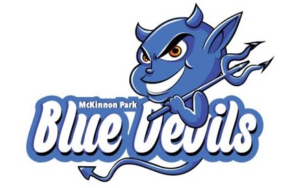 Blue Devil with words logo