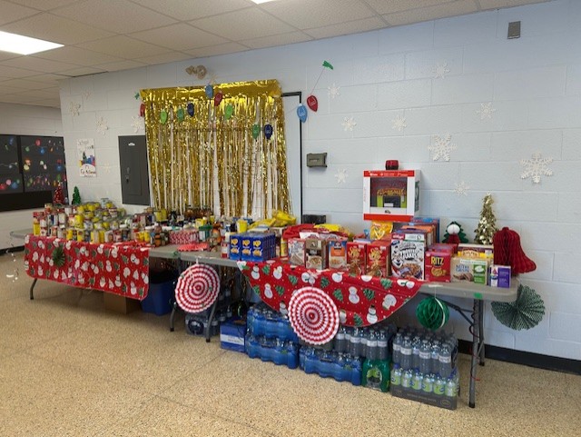 Food collection on tables